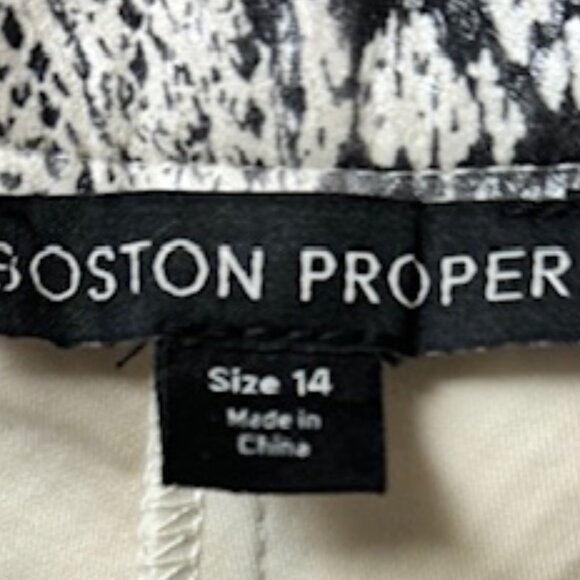 Boston Proper Shimmer Snake Print Five Pocket Pant - Off White- Size 14 - NWT - Picture 12 of 14